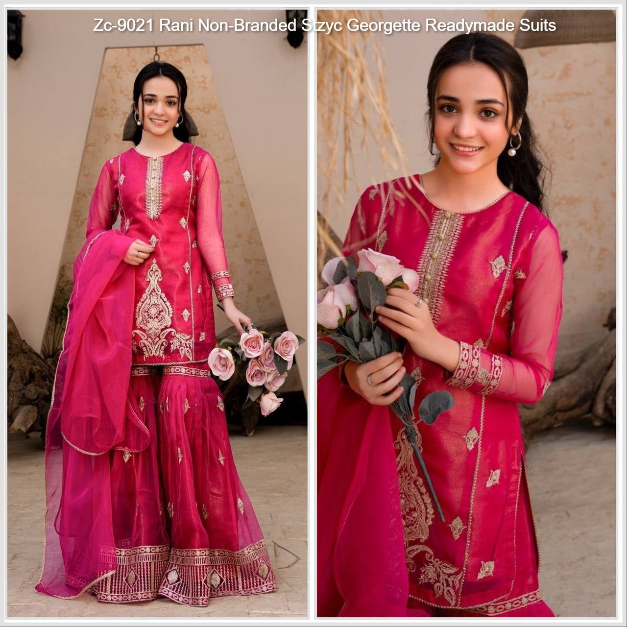 Zc-9021 Rani Non-Branded Stzyc Georgette Readymade Suits