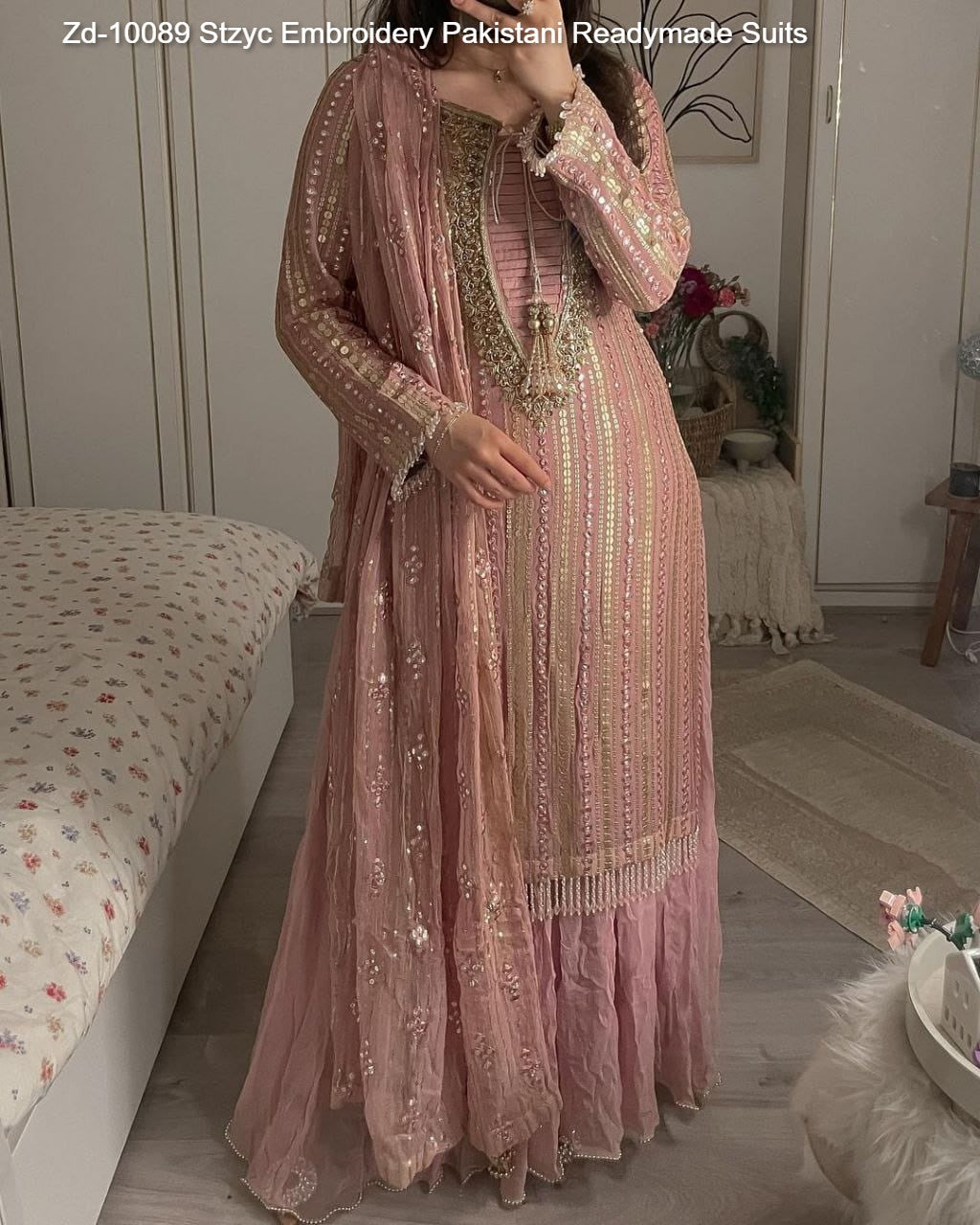 Zd-10089 Stzyc Embroidery Pakistani Readymade Suits