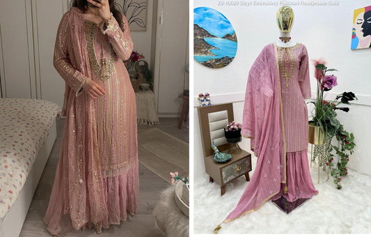 Zd-10089 Stzyc Embroidery Pakistani Readymade Suits