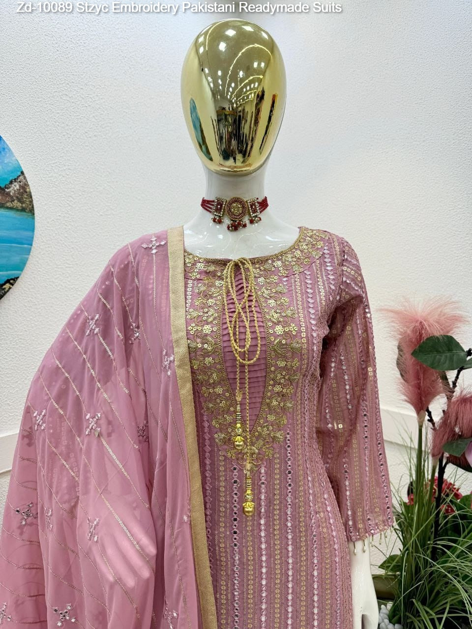 Zd-10089 Stzyc Embroidery Pakistani Readymade Suits