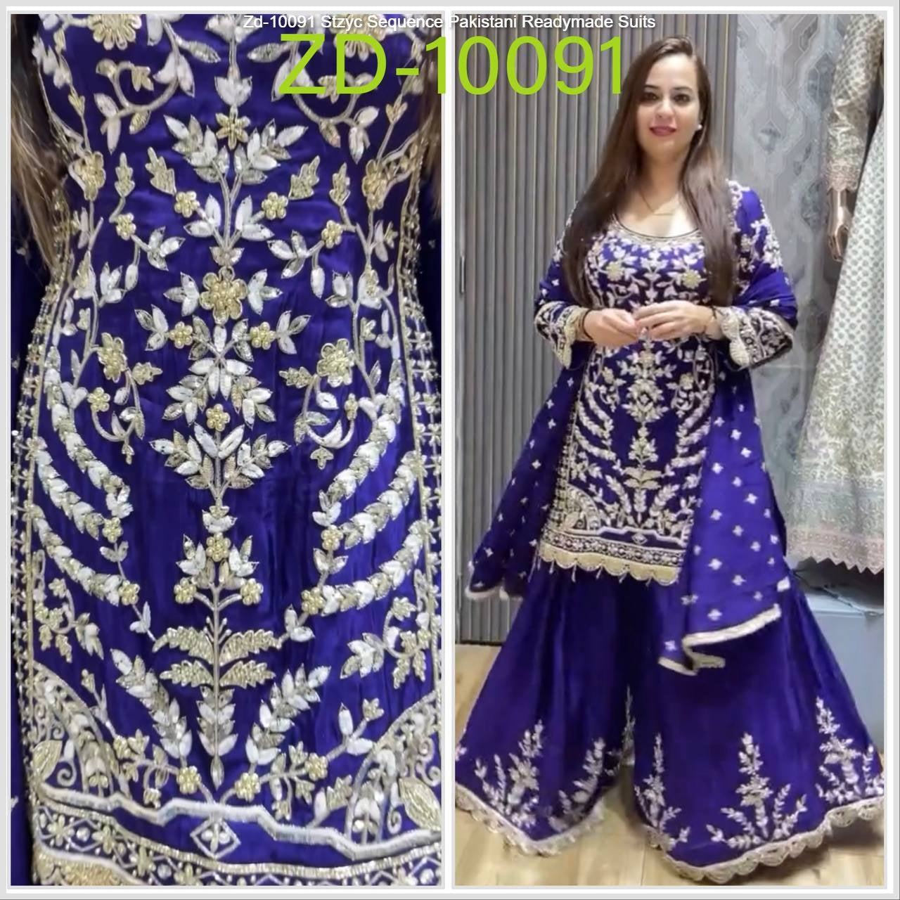 Zd-10091 Stzyc Sequence Pakistani Readymade Suits