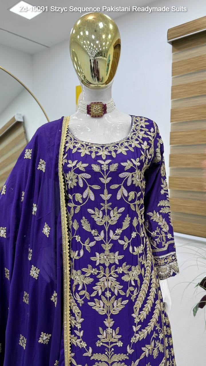 Zd-10091 Stzyc Sequence Pakistani Readymade Suits