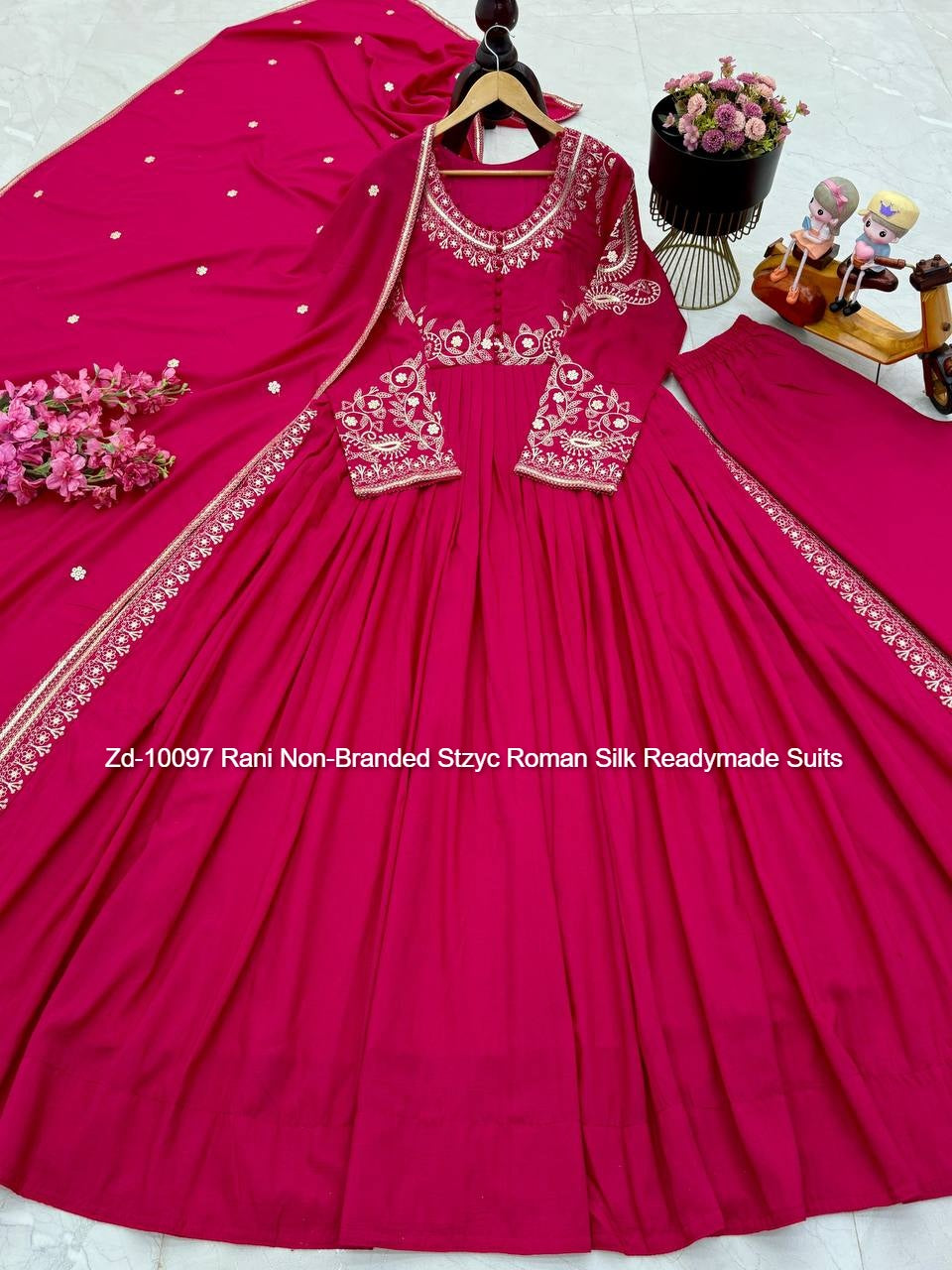Zd-10097 Rani Non-Branded Stzyc Roman Silk Readymade Suits