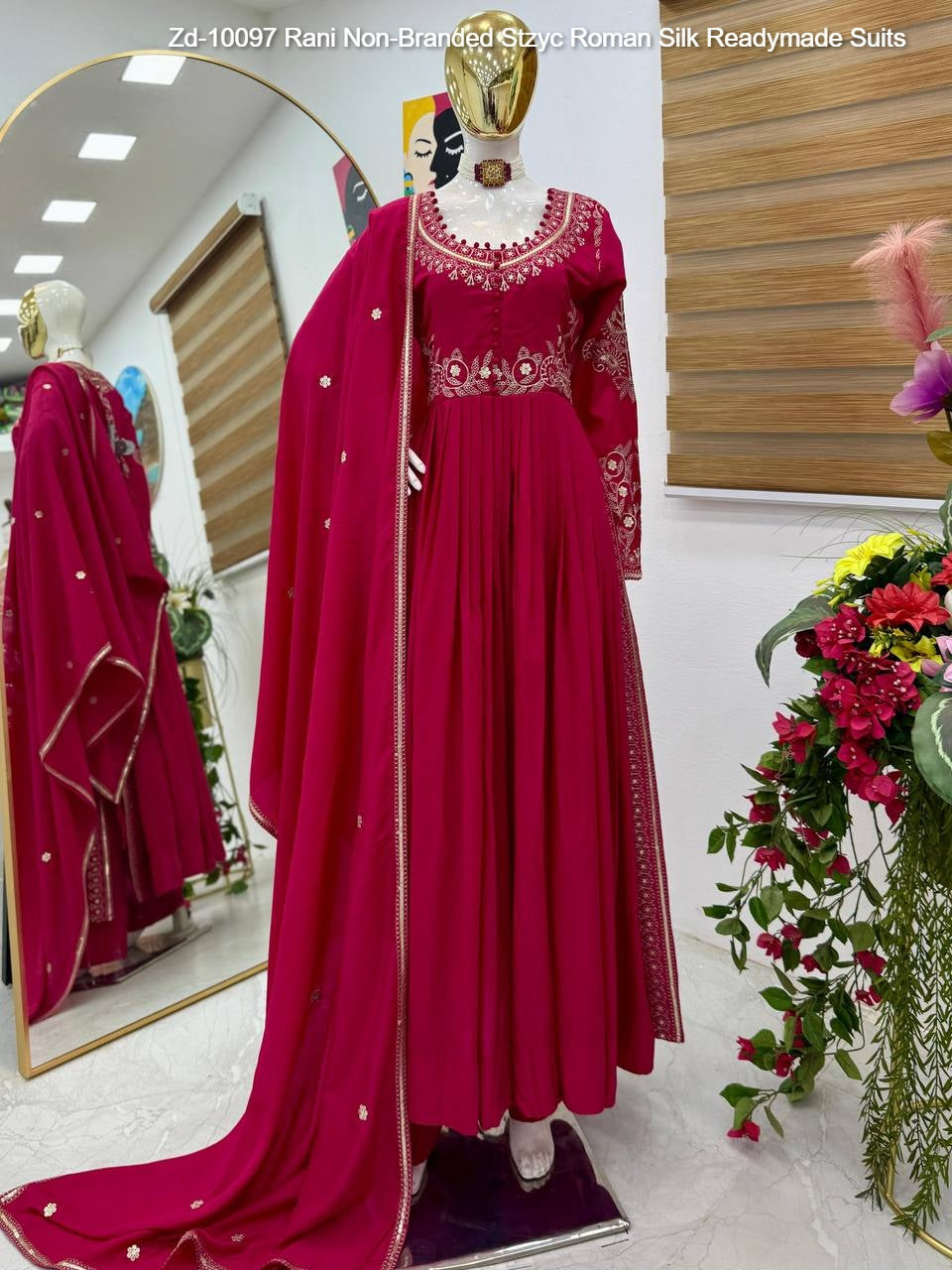 Zd-10097 Rani Non-Branded Stzyc Roman Silk Readymade Suits