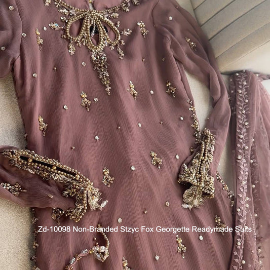 Zd-10098 Non-Branded Stzyc Fox Georgette Readymade Suits