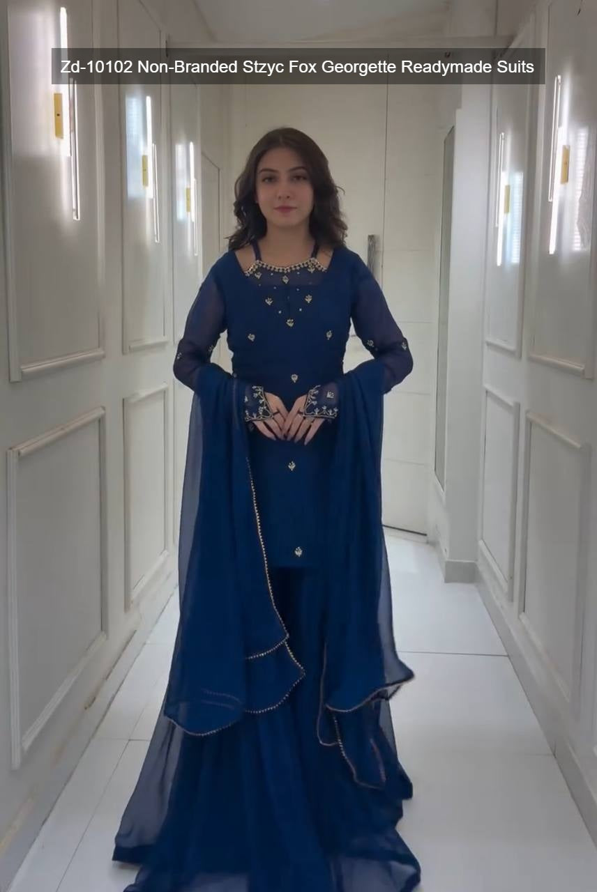 Zd-10102 Non-Branded Stzyc Fox Georgette Readymade Suits