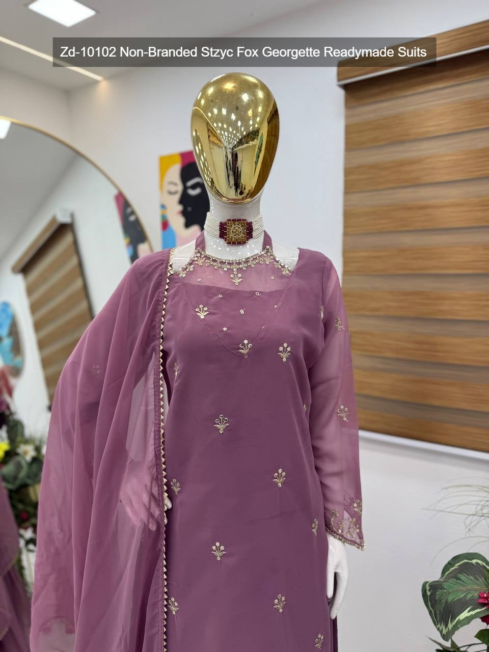 Zd-10102 Non-Branded Stzyc Fox Georgette Readymade Suits