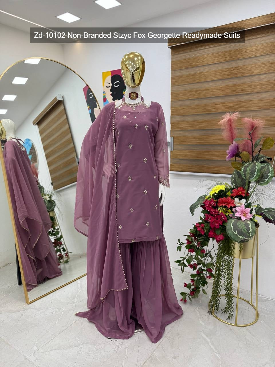 Zd-10102 Non-Branded Stzyc Fox Georgette Readymade Suits