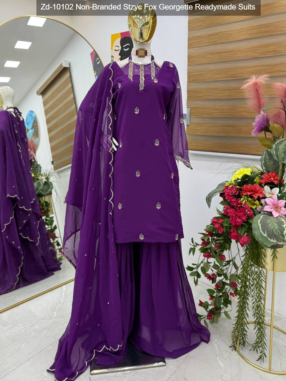 Zd-10102 Non-Branded Stzyc Fox Georgette Readymade Suits