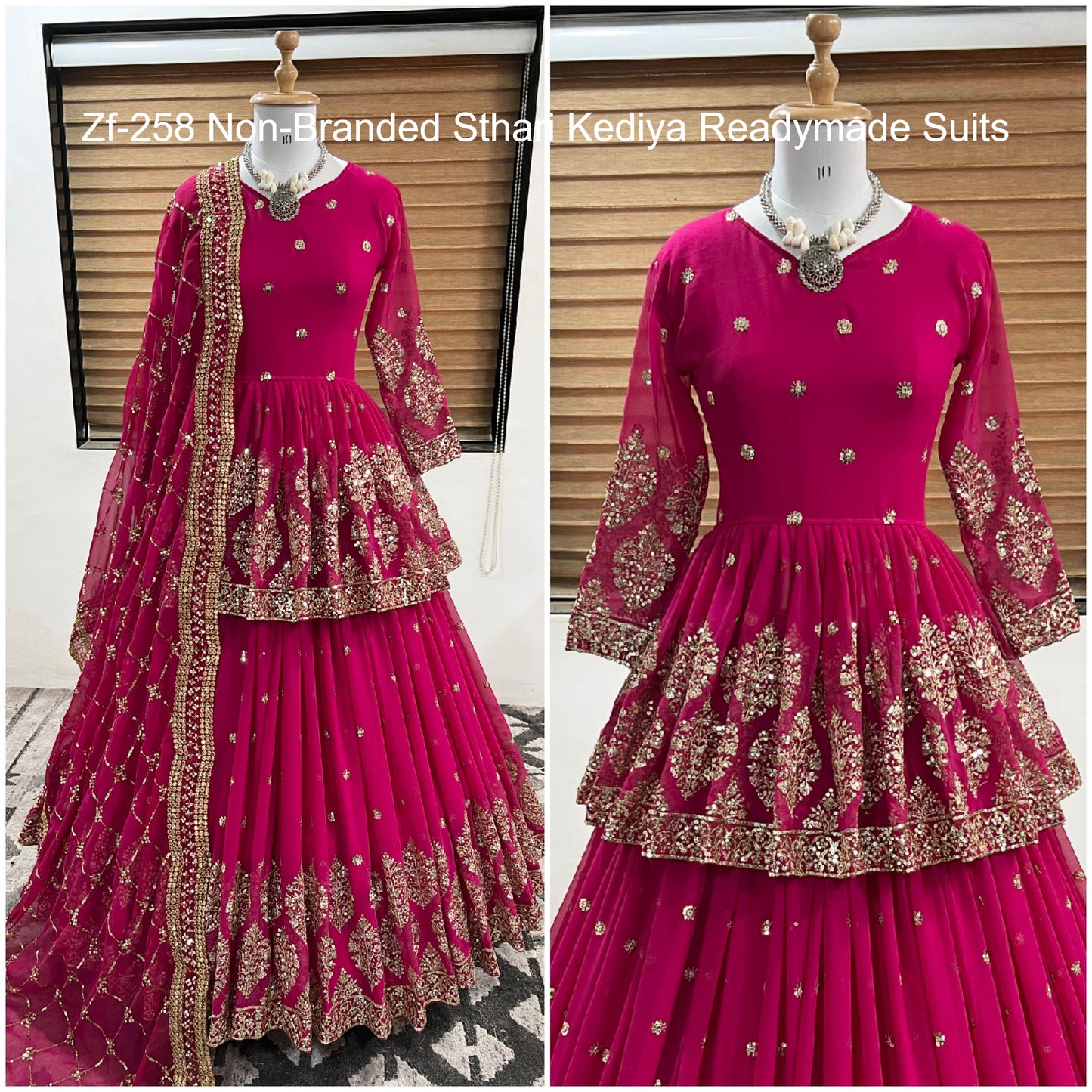 Zf-258 Non-Branded Sthari Kediya Readymade Suits