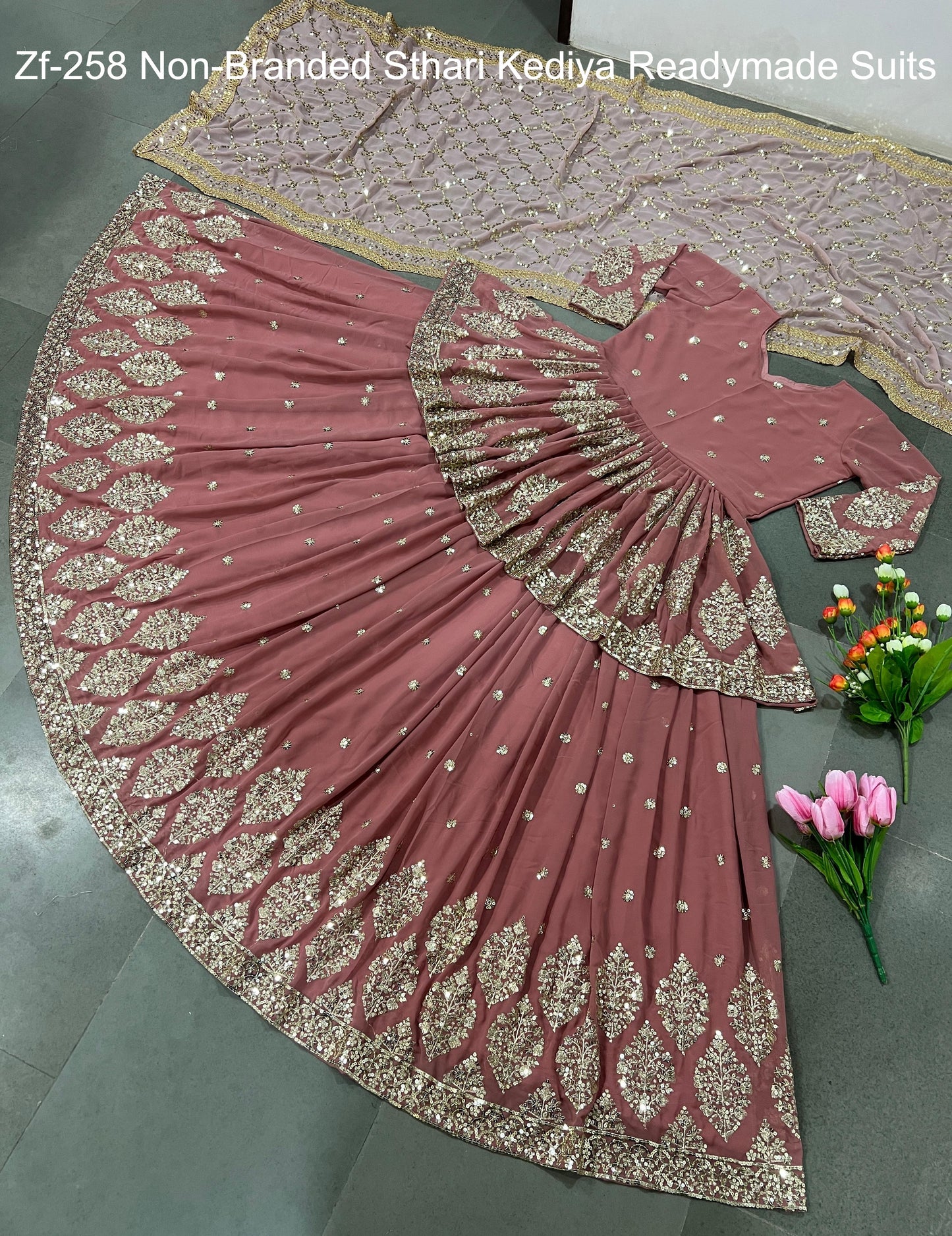 Zf-258 Non-Branded Sthari Kediya Readymade Suits