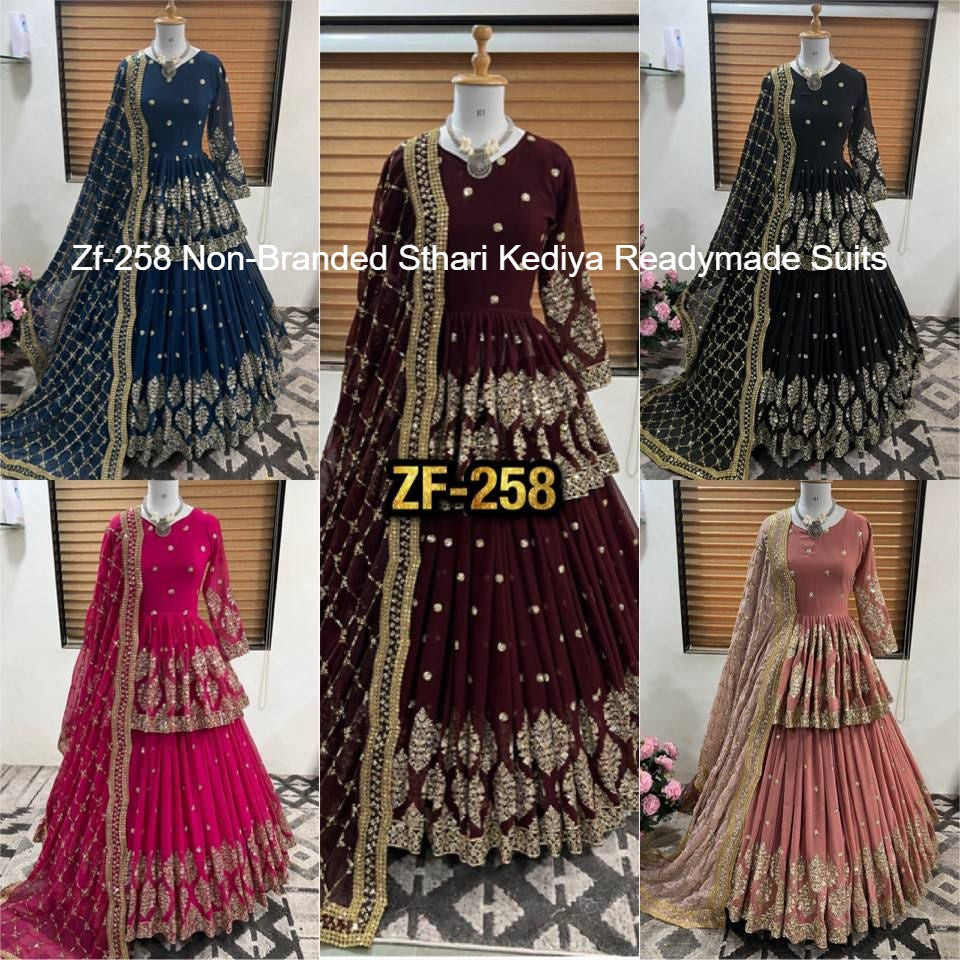 Zf-258 Non-Branded Sthari Kediya Readymade Suits