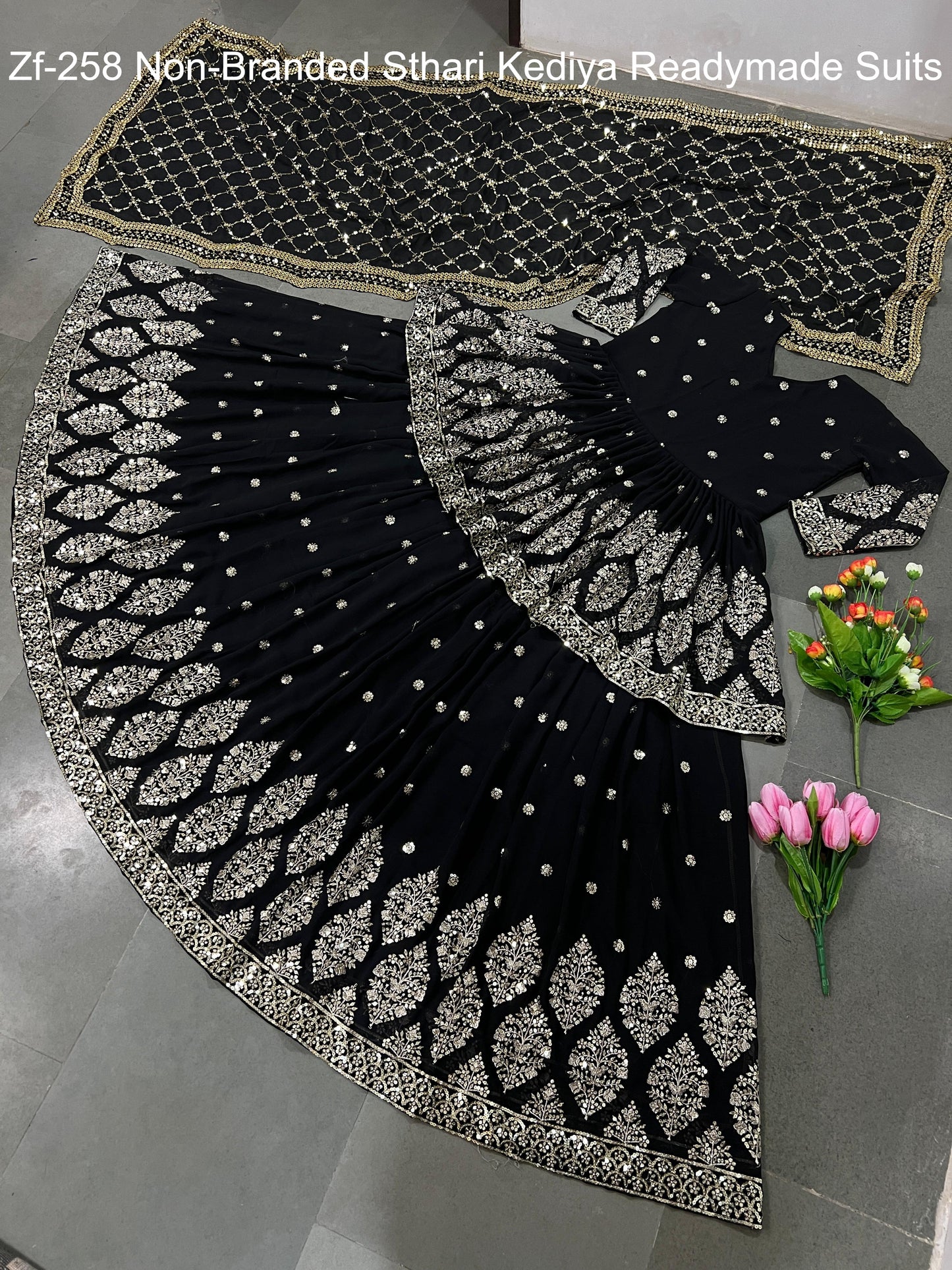 Zf-258 Non-Branded Sthari Kediya Readymade Suits