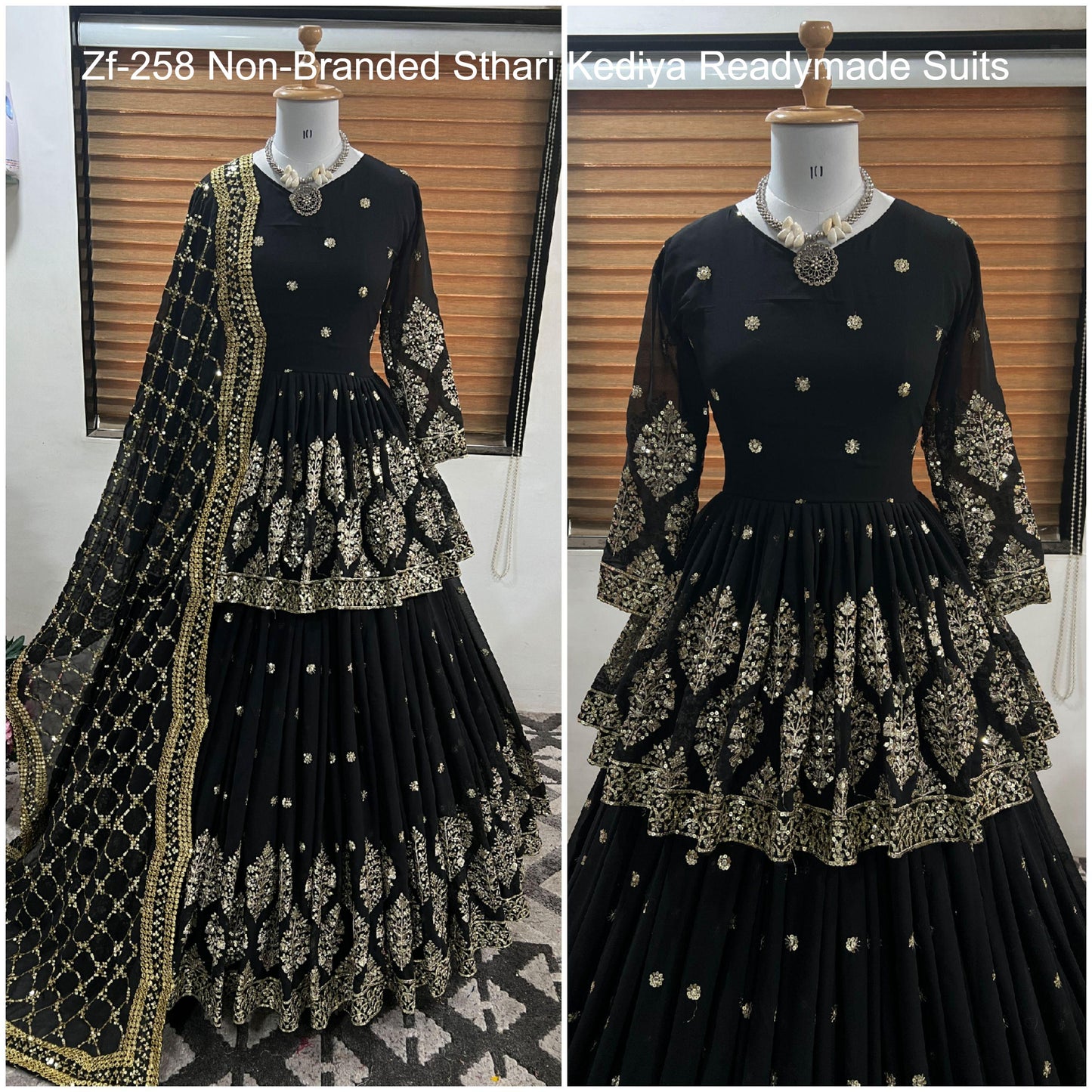 Zf-258 Non-Branded Sthari Kediya Readymade Suits