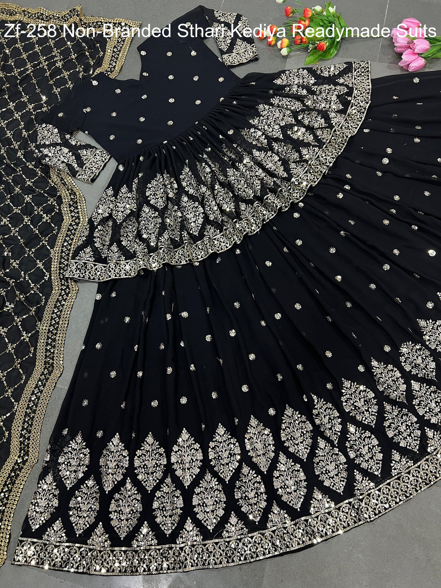 Zf-258 Non-Branded Sthari Kediya Readymade Suits