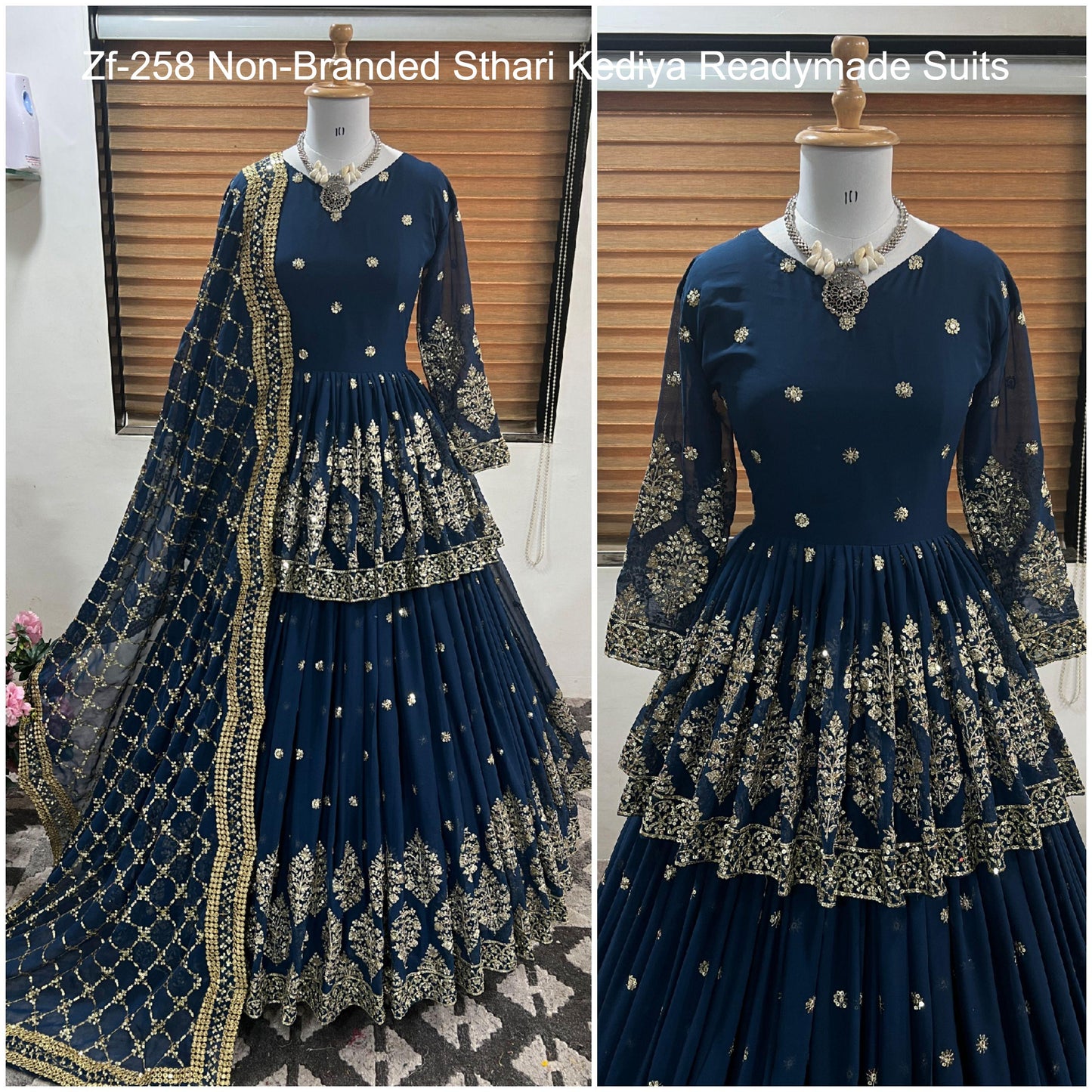 Zf-258 Non-Branded Sthari Kediya Readymade Suits