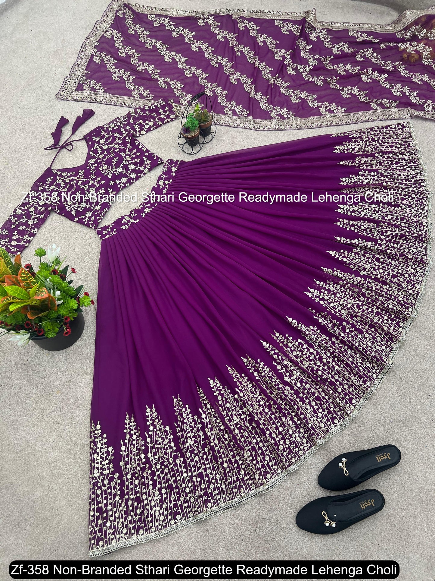 Zf-358 Non-Branded Sthari Georgette Readymade Lehenga Choli