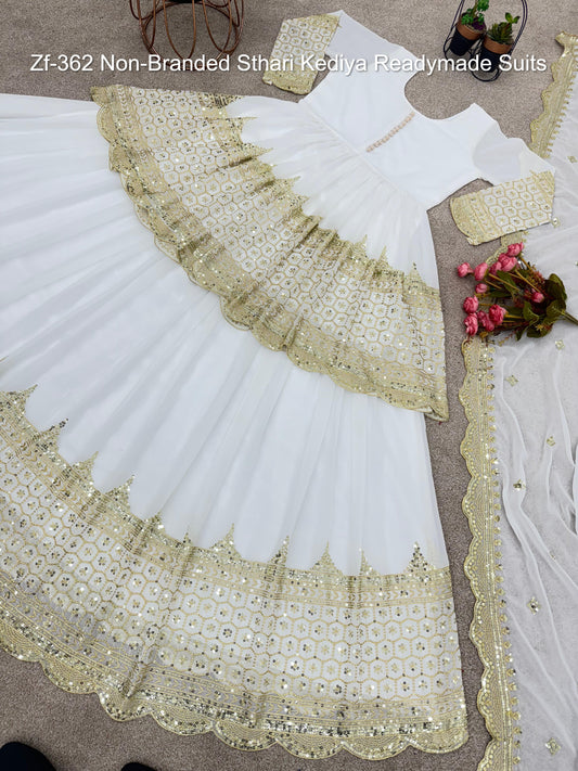 Zf-362 Non-Branded Sthari Kediya Readymade Suits