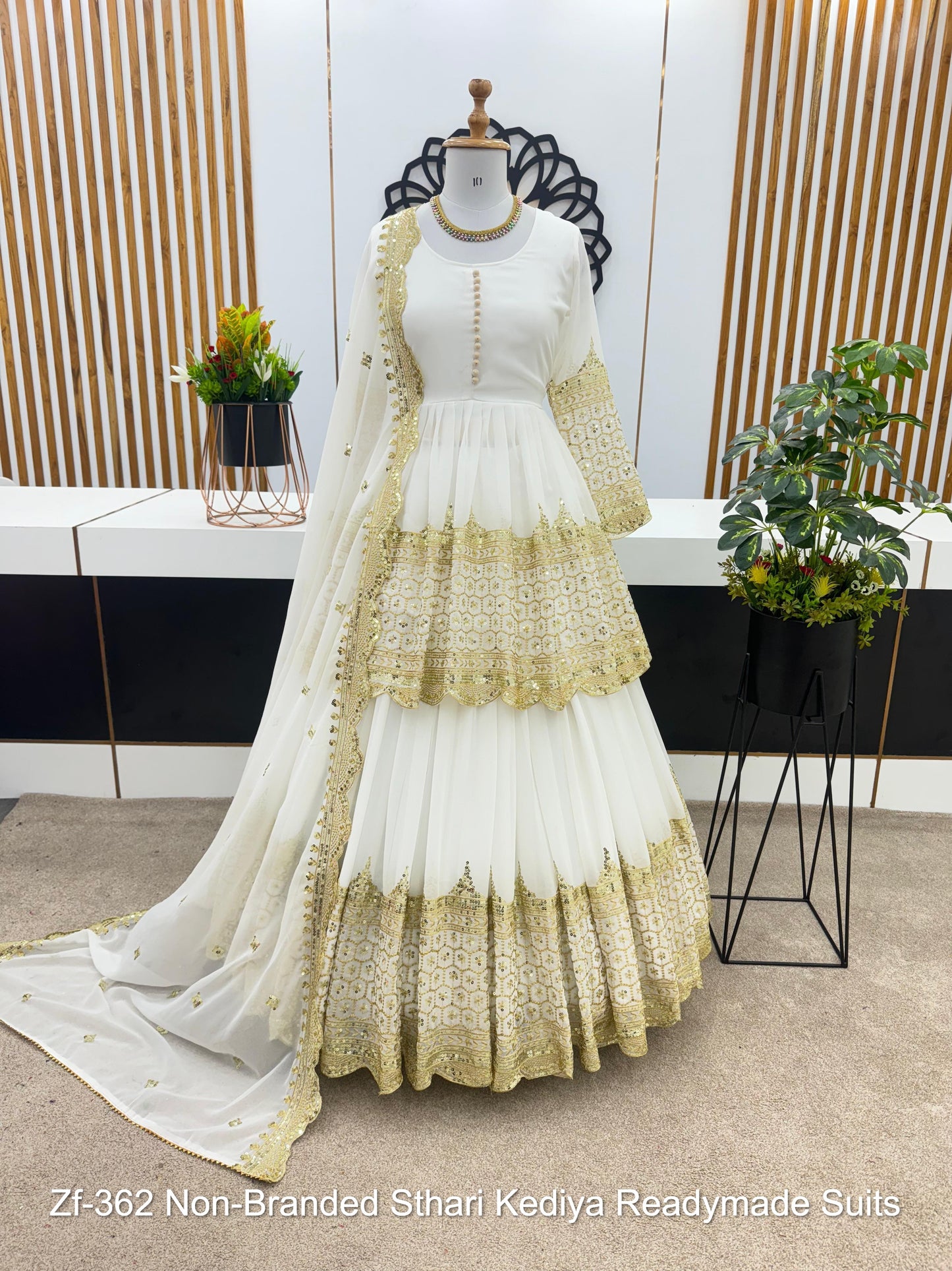 Zf-362 Non-Branded Sthari Kediya Readymade Suits