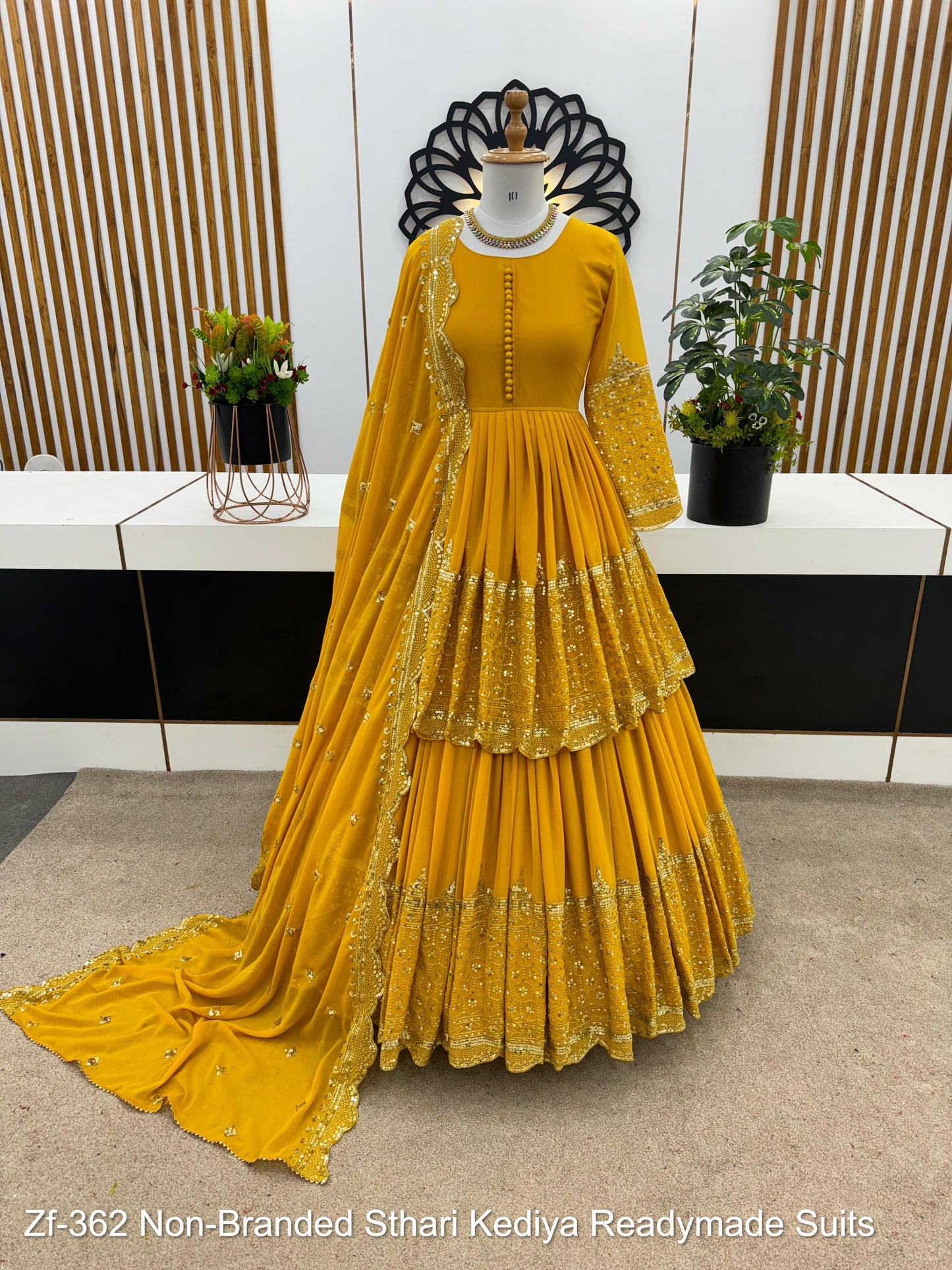 Zf-362 Non-Branded Sthari Kediya Readymade Suits