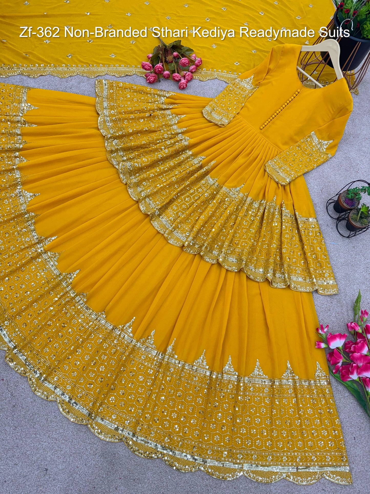 Zf-362 Non-Branded Sthari Kediya Readymade Suits