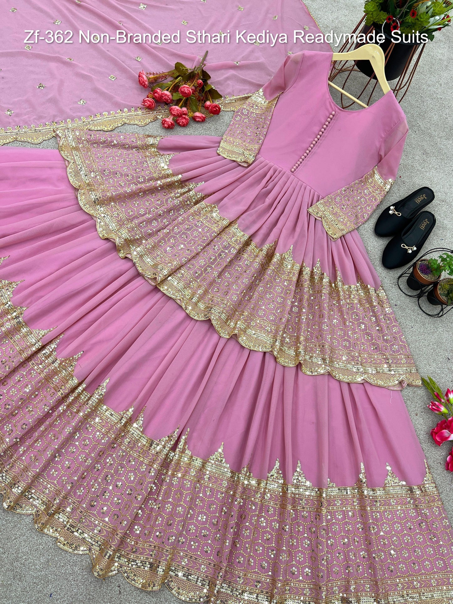 Zf-362 Non-Branded Sthari Kediya Readymade Suits