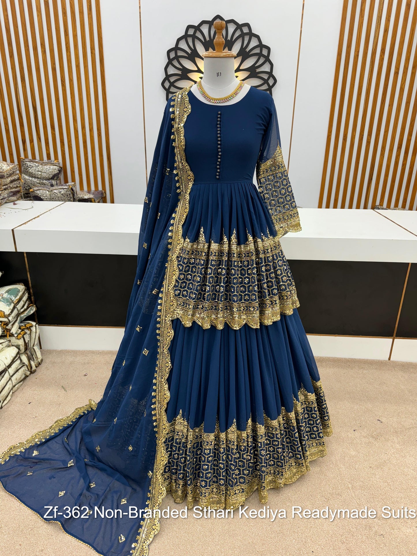 Zf-362 Non-Branded Sthari Kediya Readymade Suits