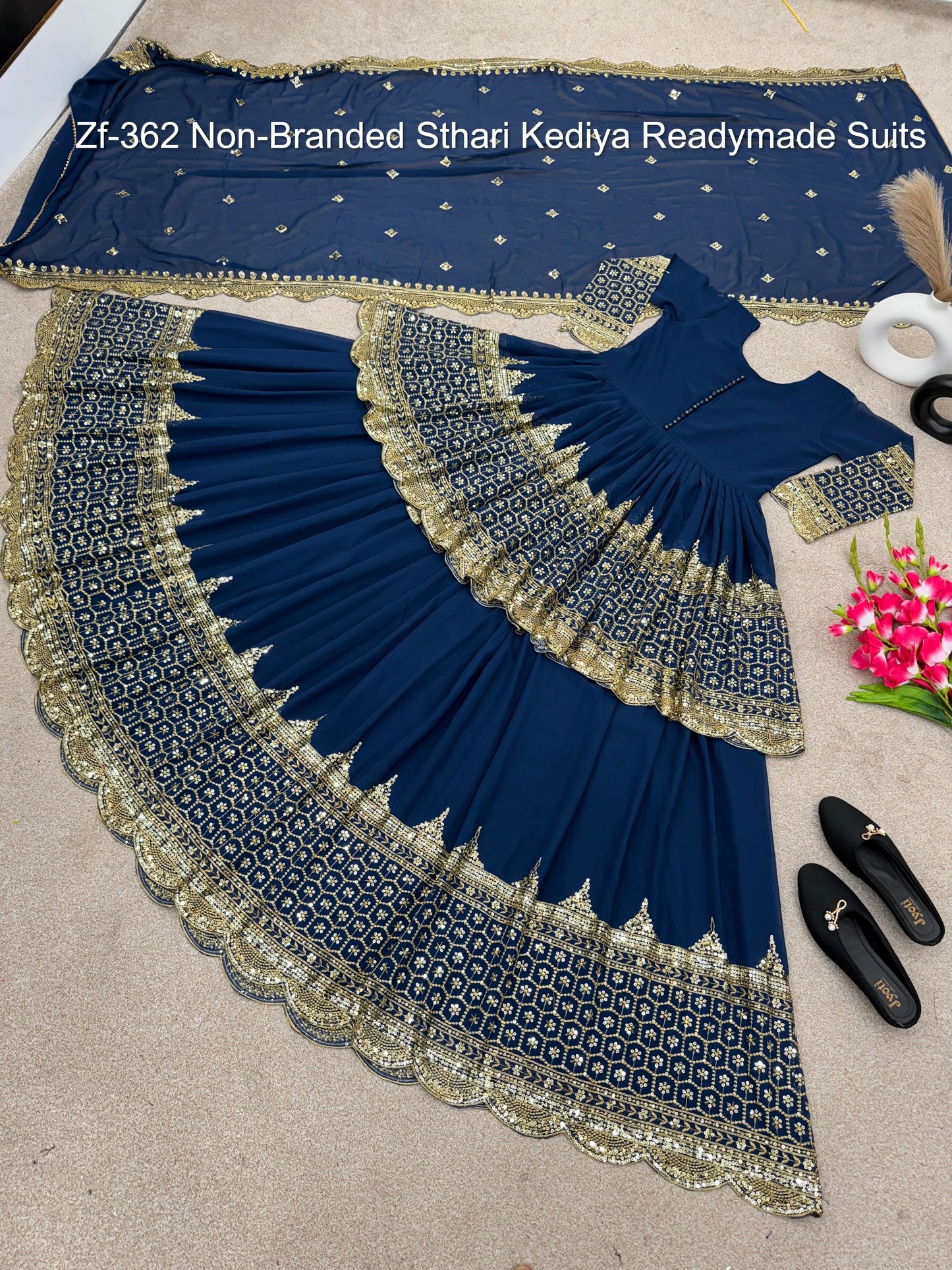 Zf-362 Non-Branded Sthari Kediya Readymade Suits
