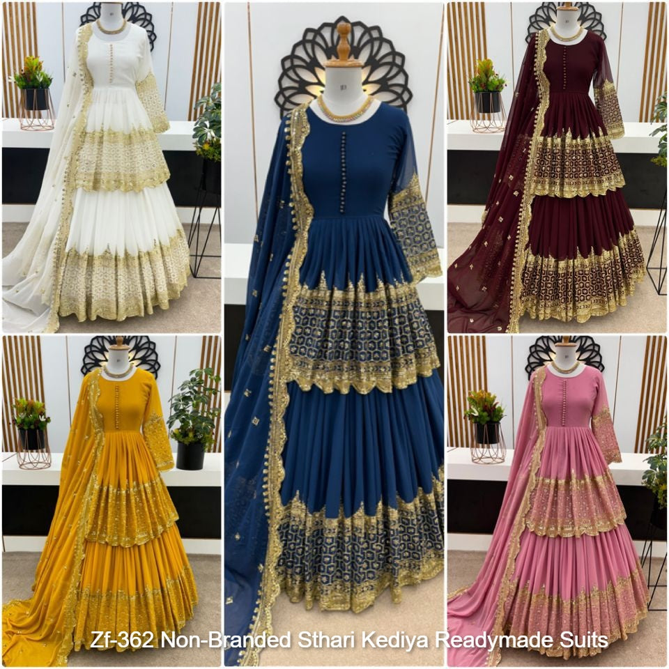 Zf-362 Non-Branded Sthari Kediya Readymade Suits