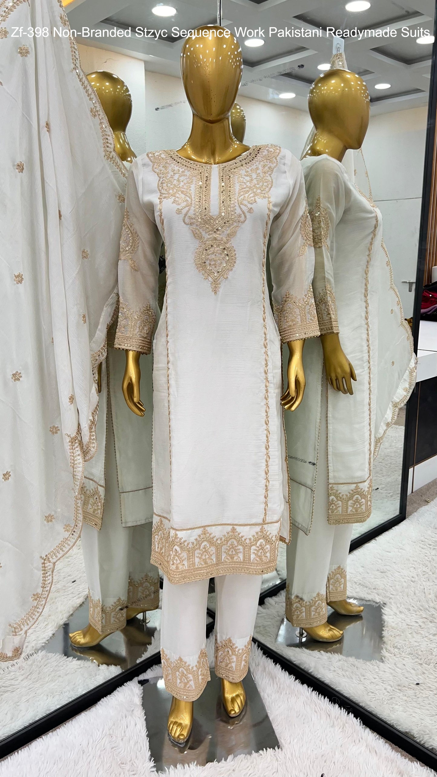 Zf-398 Non-Branded Stzyc Sequence Work Pakistani Readymade Suits