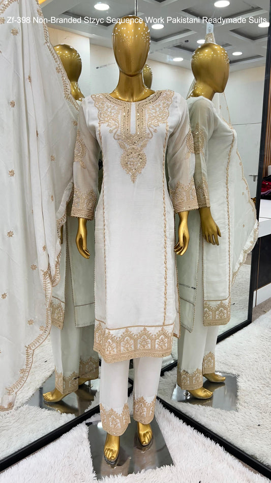 Zf-398 Non-Branded Stzyc Sequence Work Pakistani Readymade Suits
