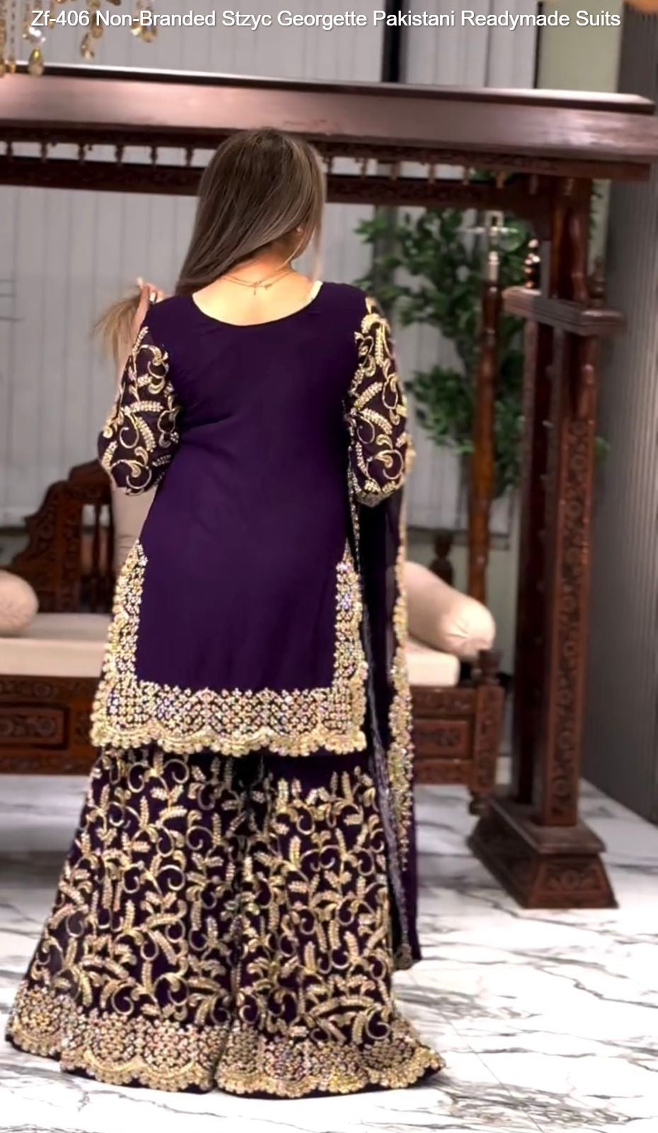 Zf-406 Non-Branded Stzyc Georgette Pakistani Readymade Suits