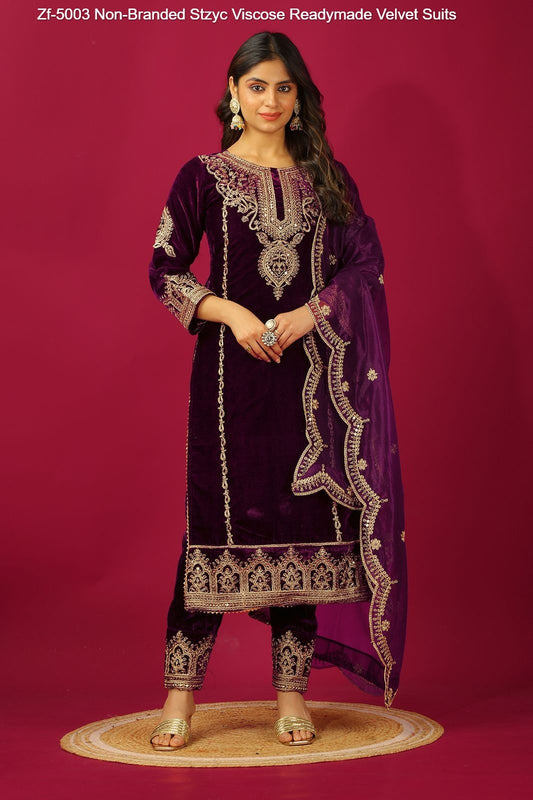 Zf-5003 Non-Branded Stzyc Viscose Readymade Velvet Suits