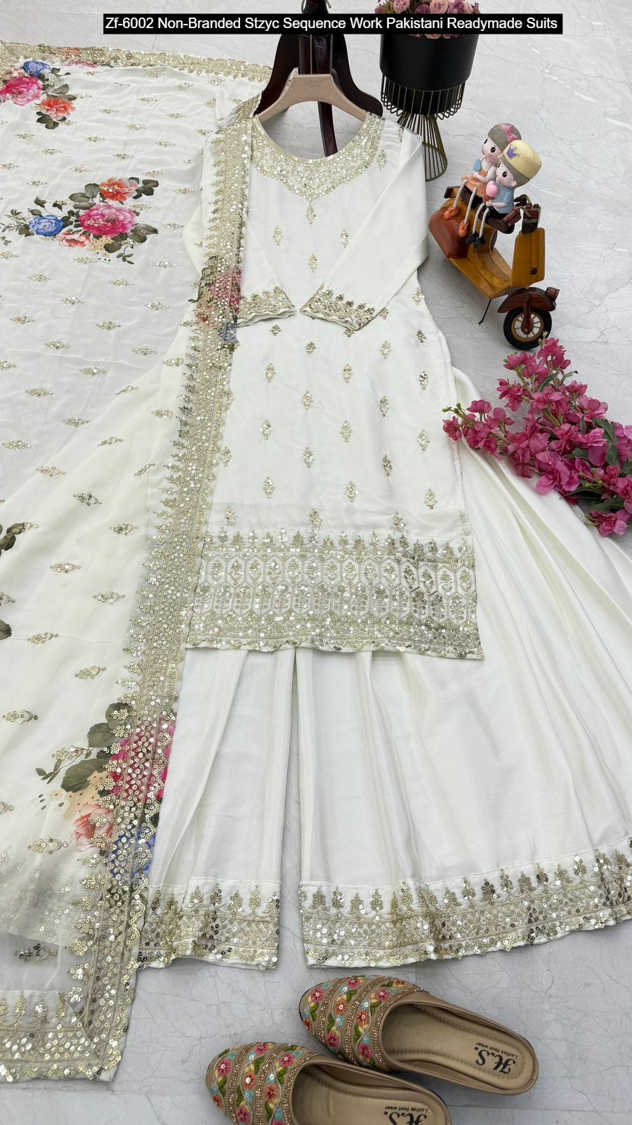 Zf-6002 Non-Branded Stzyc Sequence Work Pakistani Readymade Suits