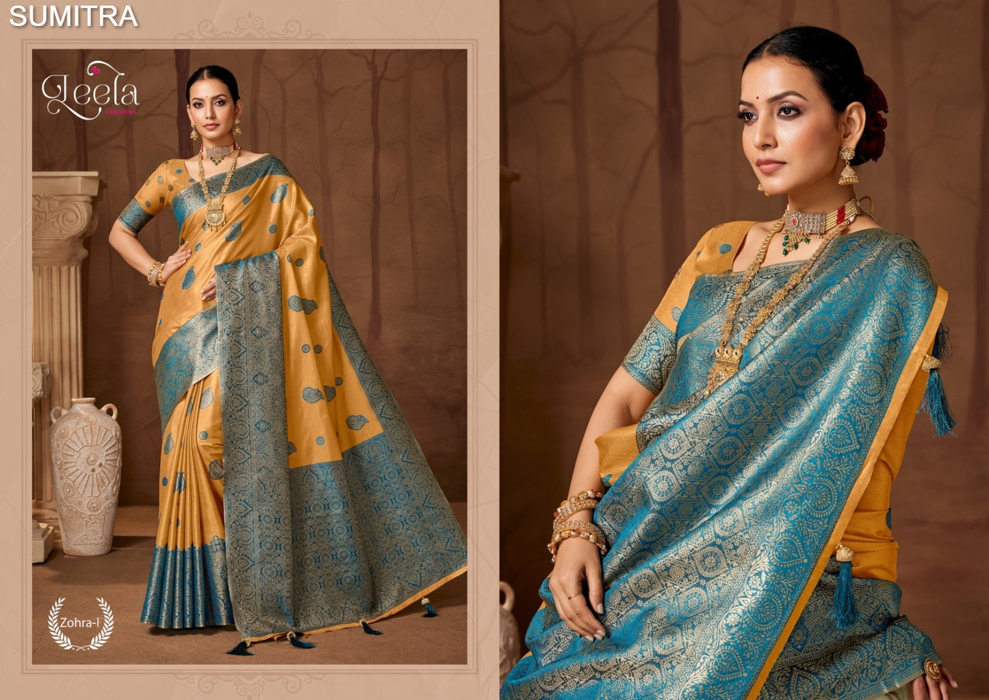 Zohra-F Leela Sumitra Dyed Sarees
