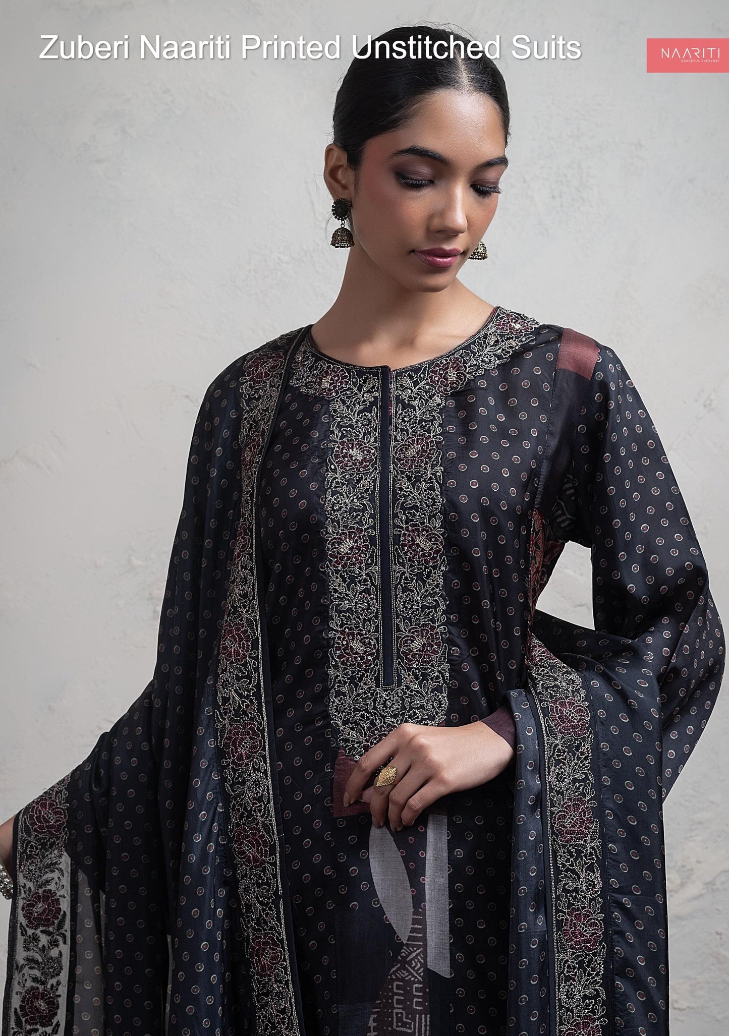 Zuberi Naariti Printed Unstitched Suits