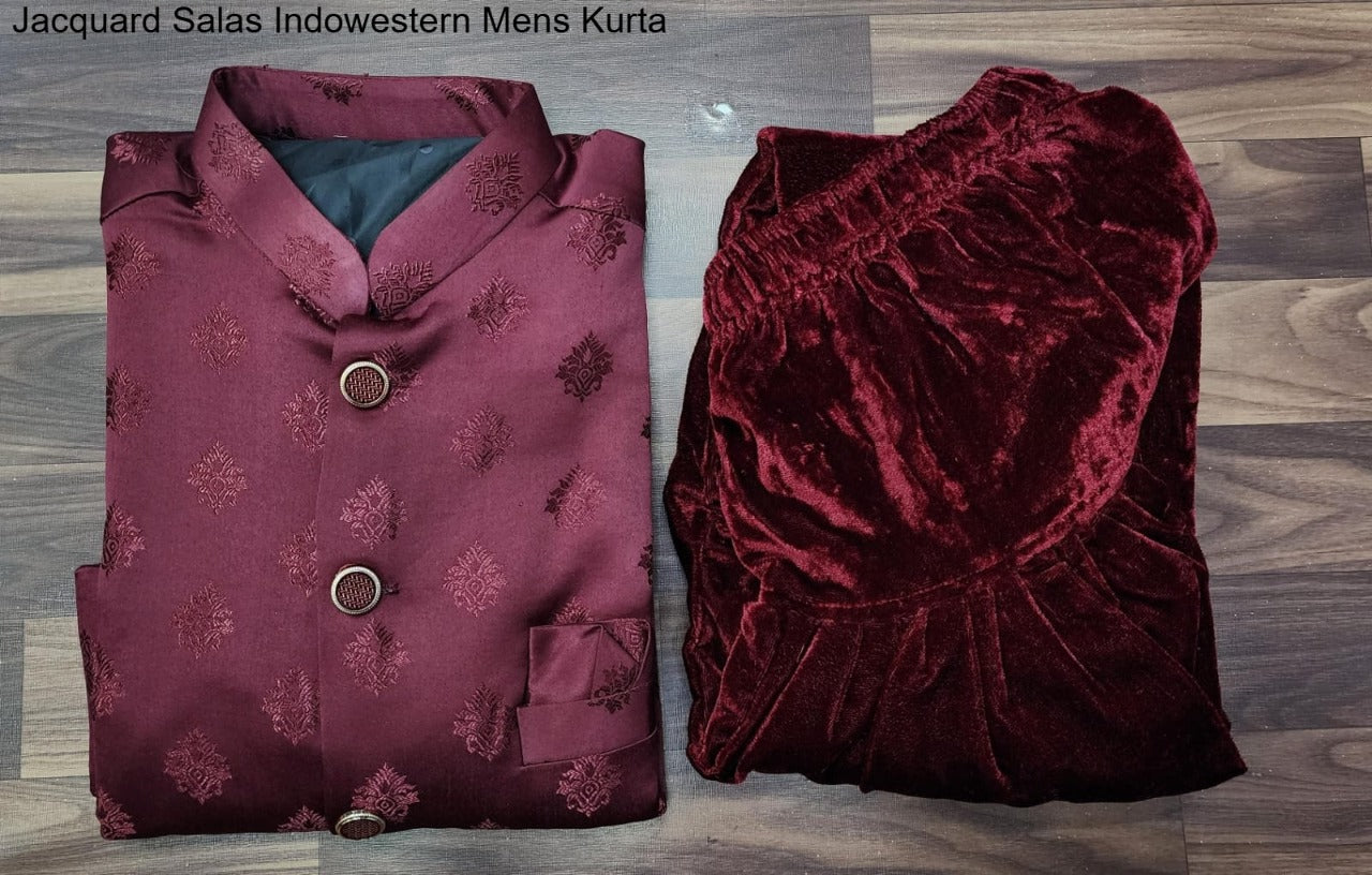 Jacquard Salas Indowestern Mens Kurta