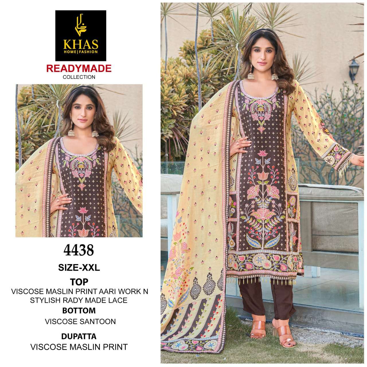 4438 Khas Viscose Muslin Pakistani Readymade Suits