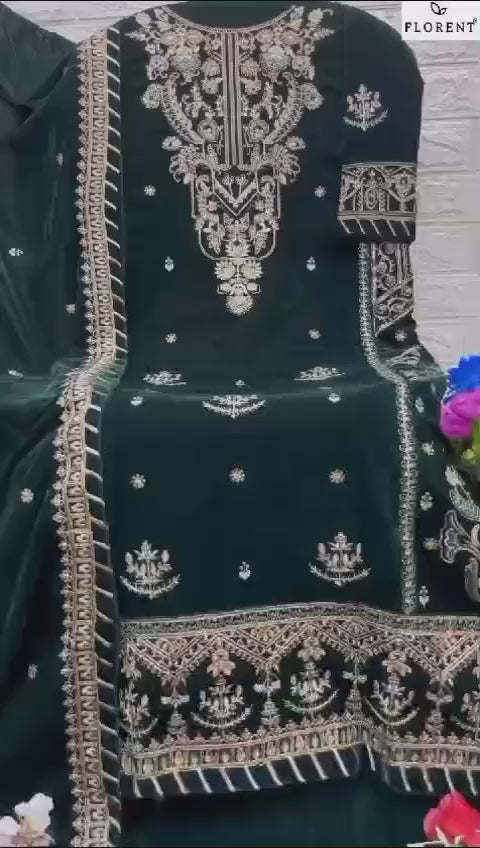 1015C Florent Embroidery Velvet Suits