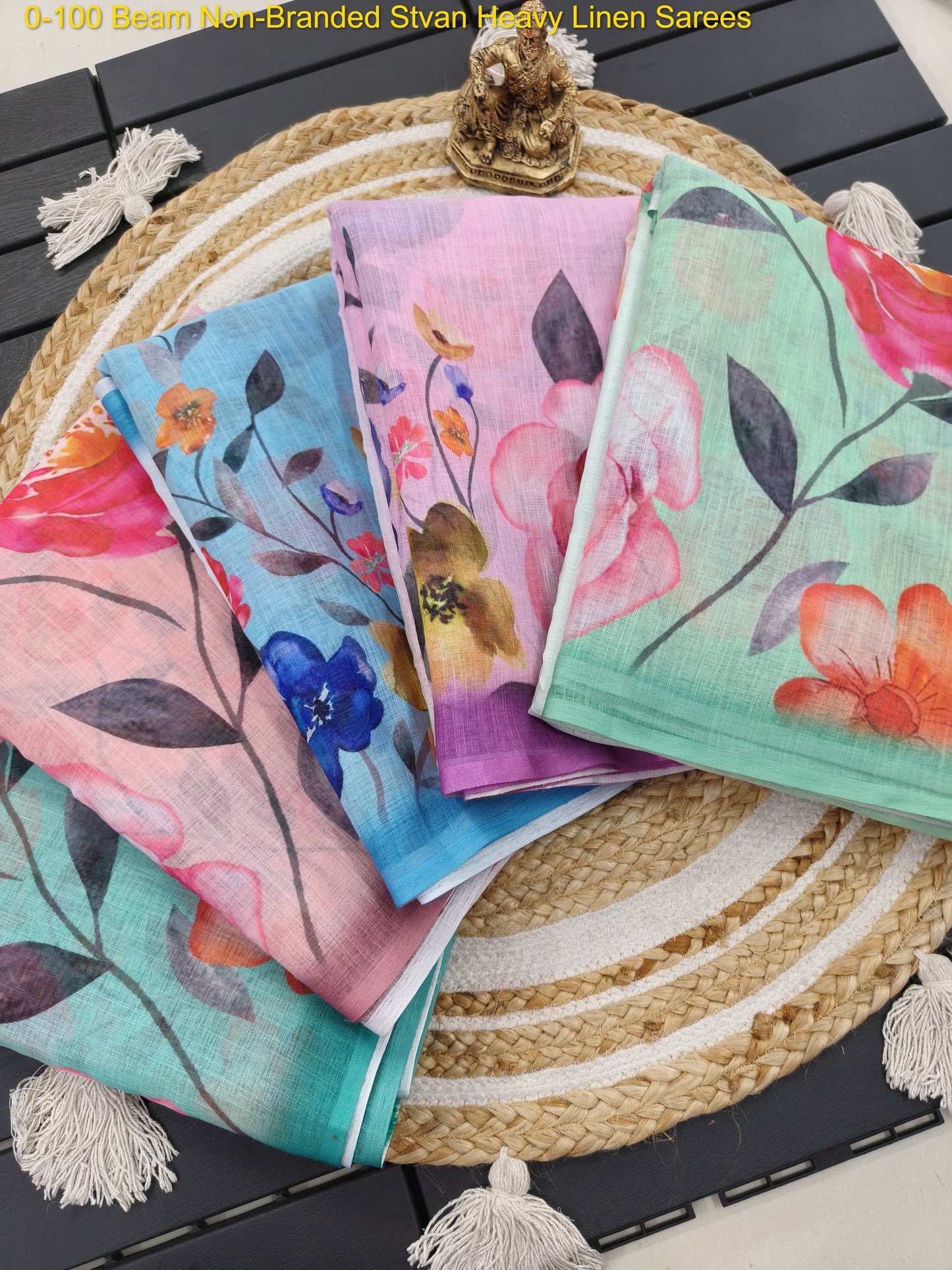 0-100 Beam Non-Branded Stvan Heavy Linen Sarees