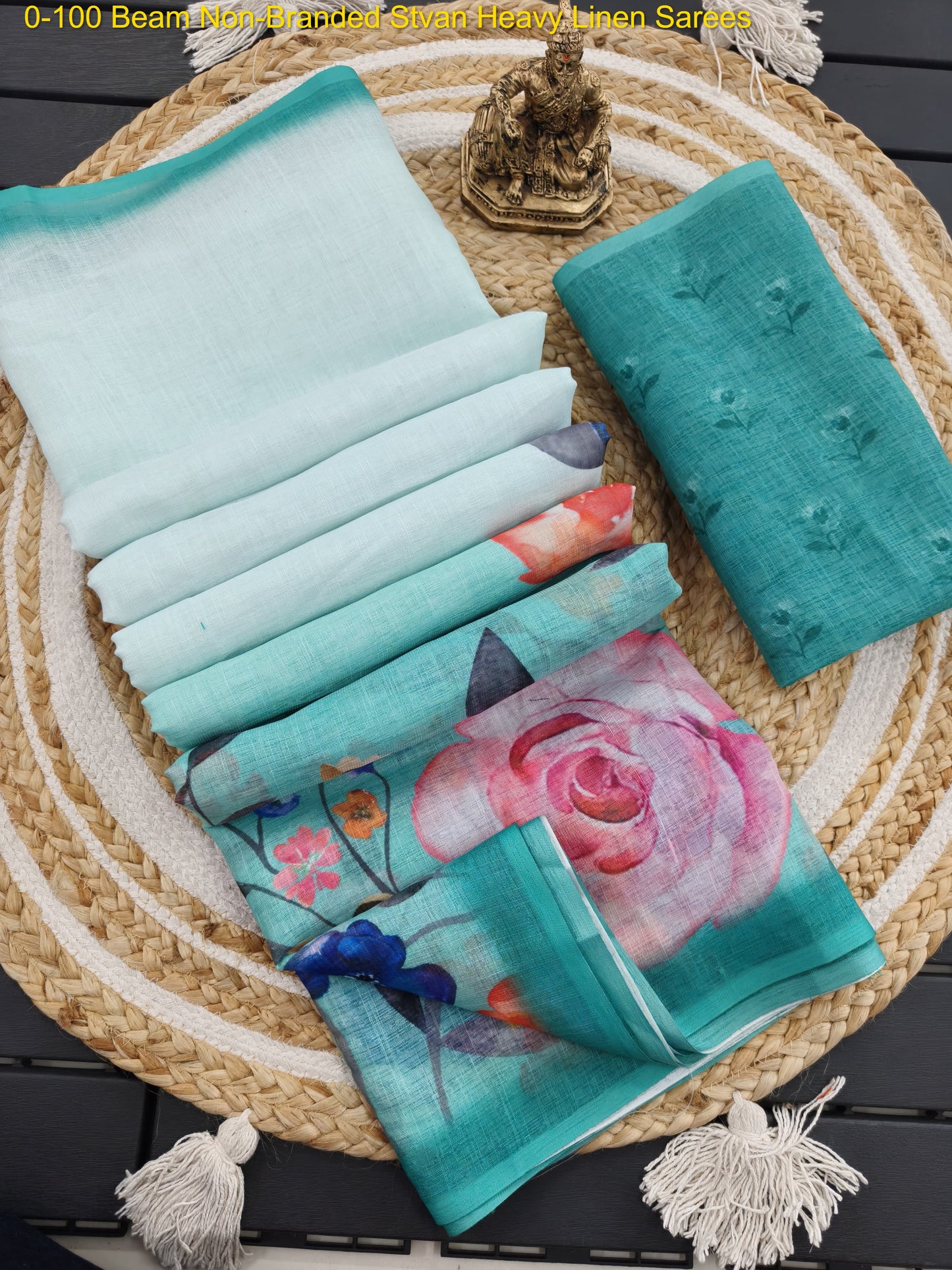 0-100 Beam Non-Branded Stvan Heavy Linen Sarees