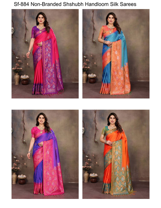 Sf-884 Non-Branded Shshubh Handloom Silk Sarees