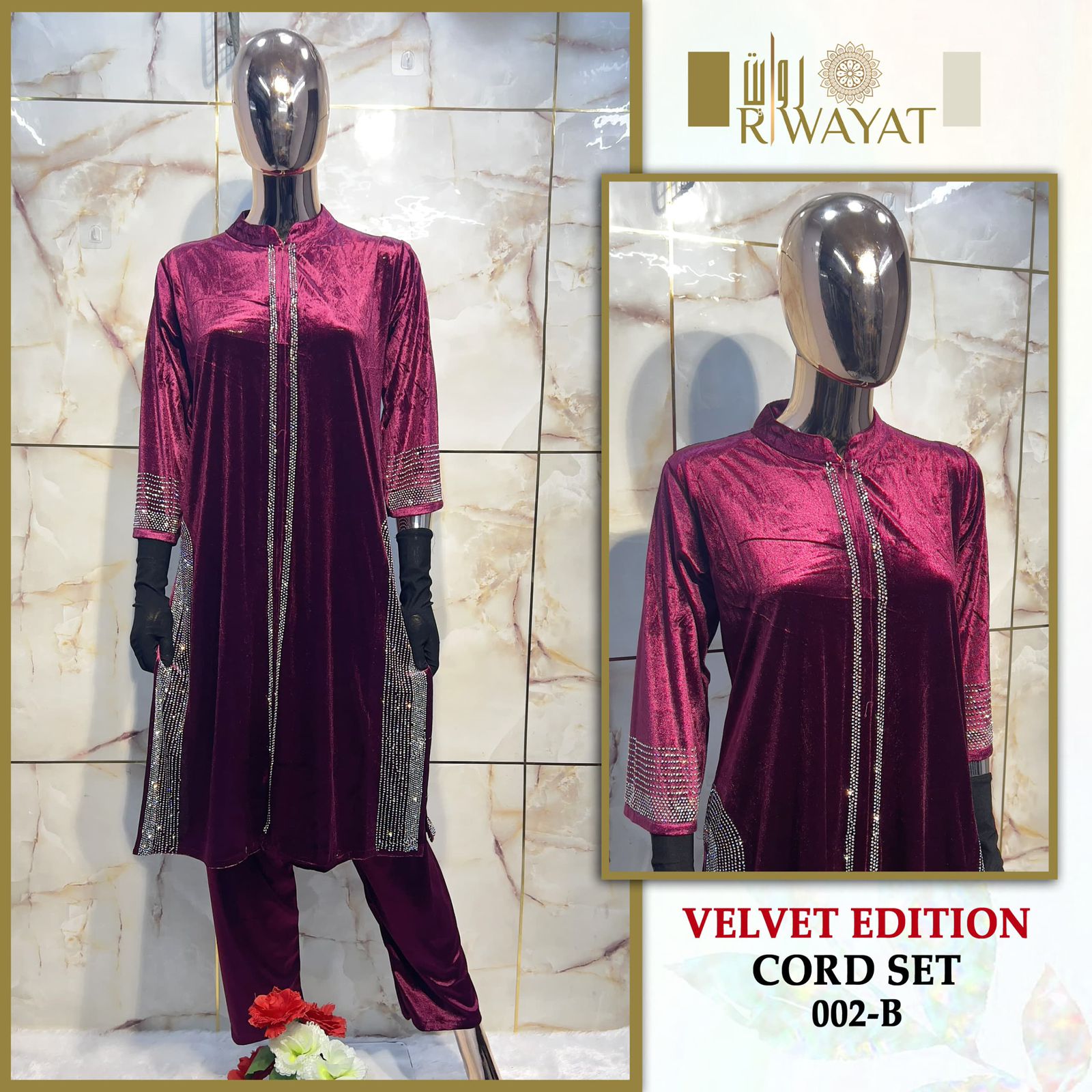 002-B Riwayat Velvet Co Ord Set