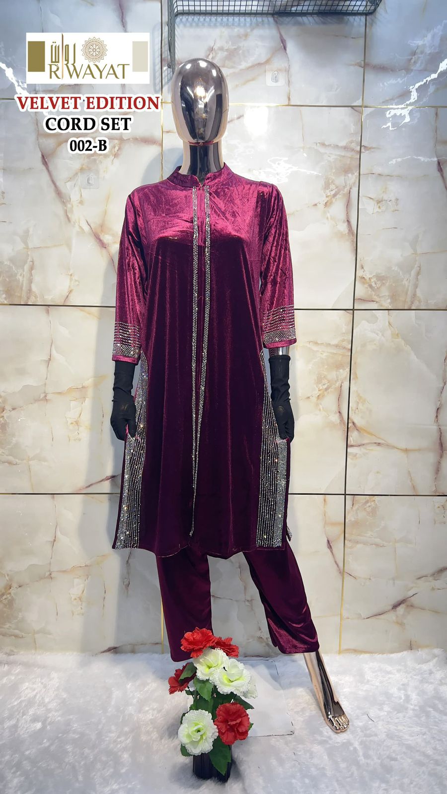 002-B Riwayat Velvet Co Ord Set