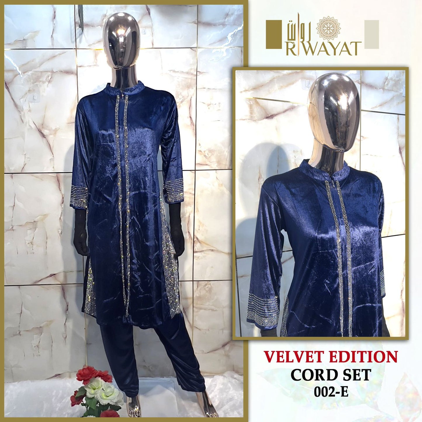 002-E Riwayat Velvet Co Ord Set