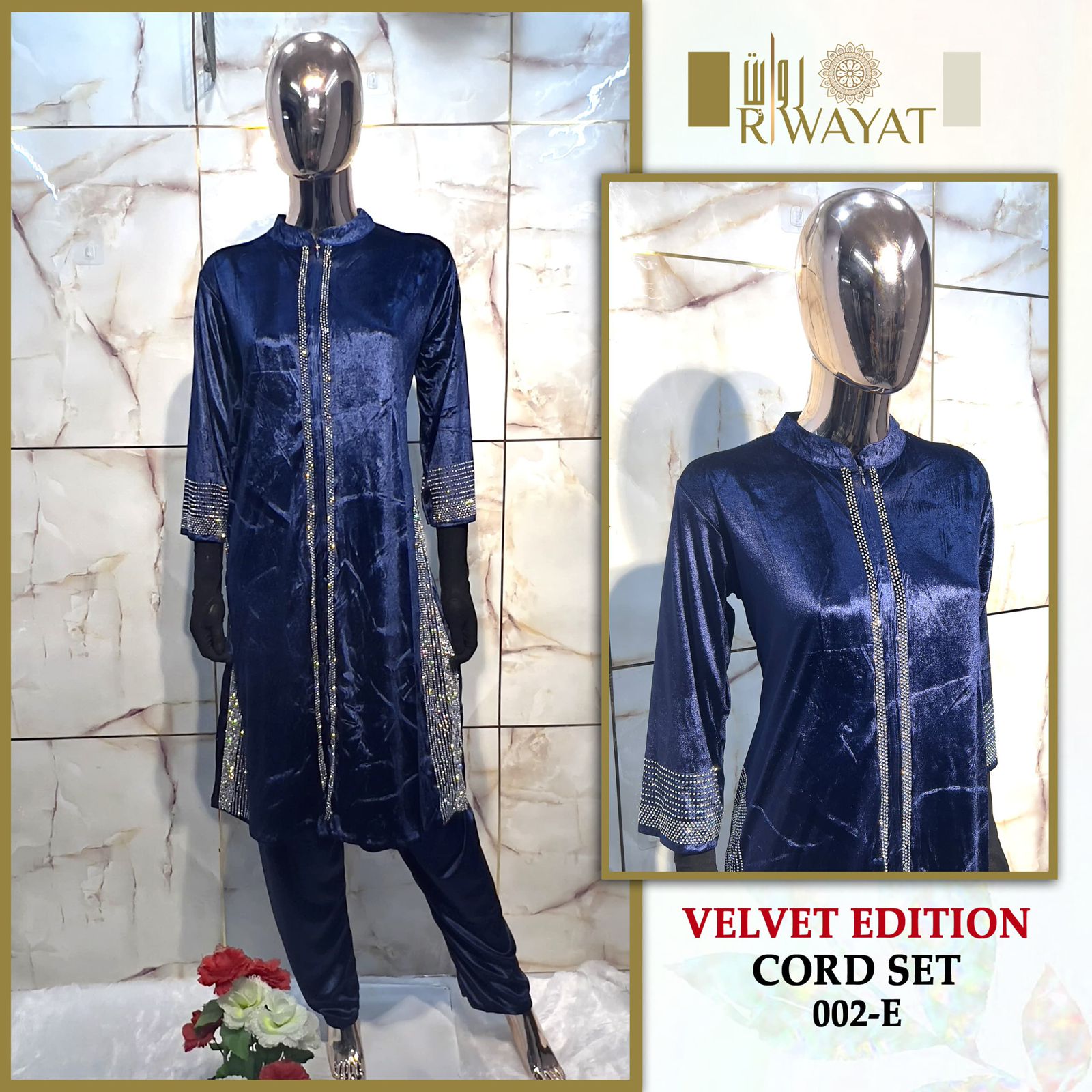 002-E Riwayat Velvet Co Ord Set