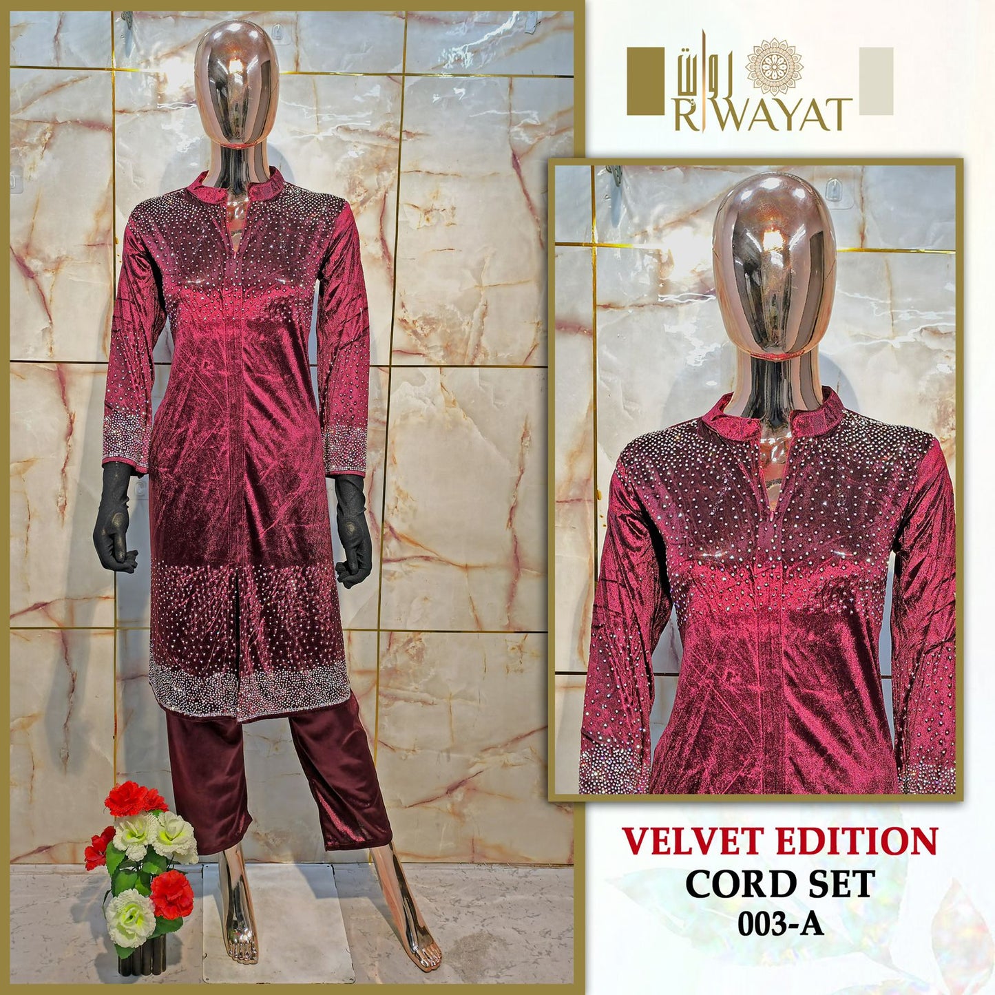 003-A Riwayat Velvet Co Ord Set