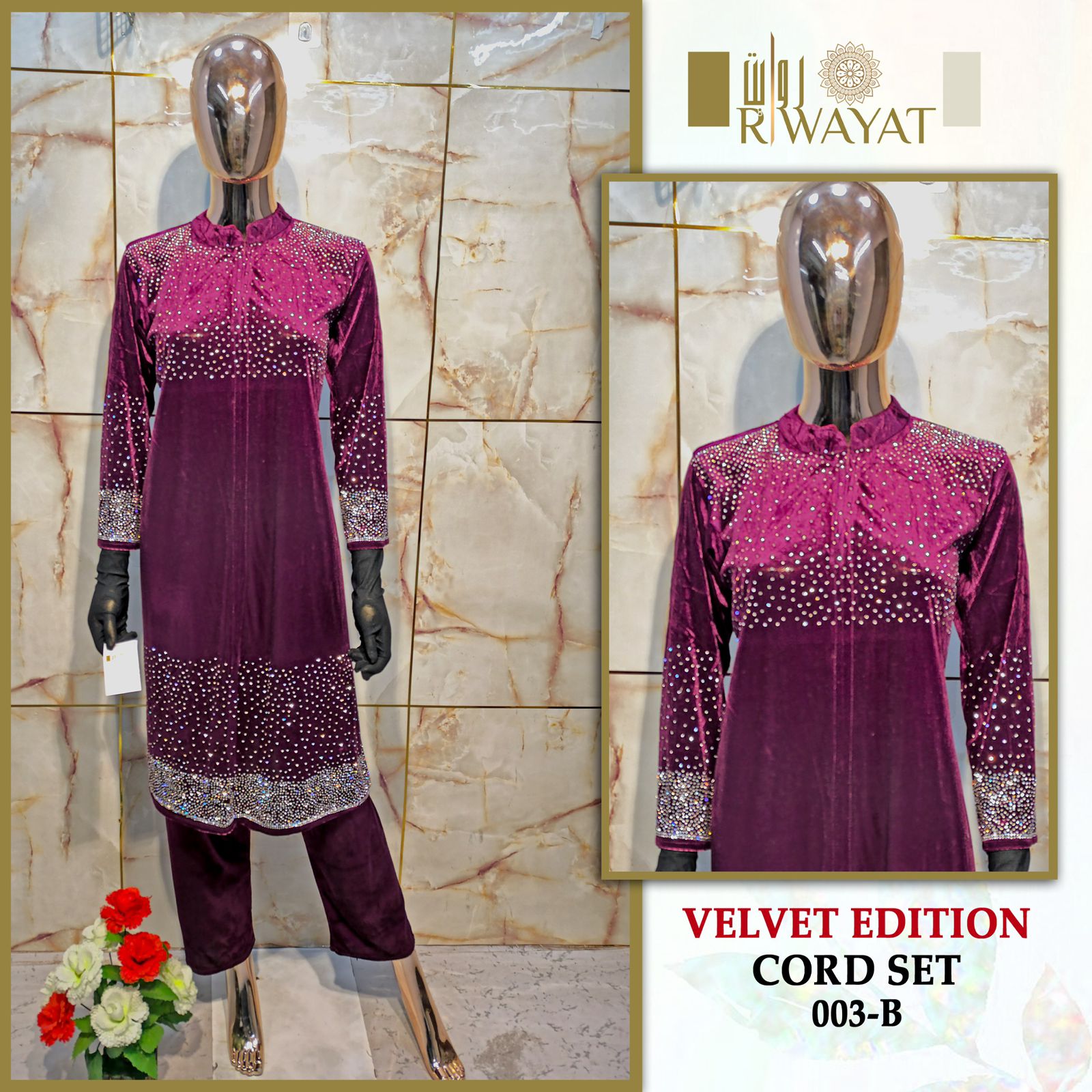 003-B Riwayat Velvet Co Ord Set