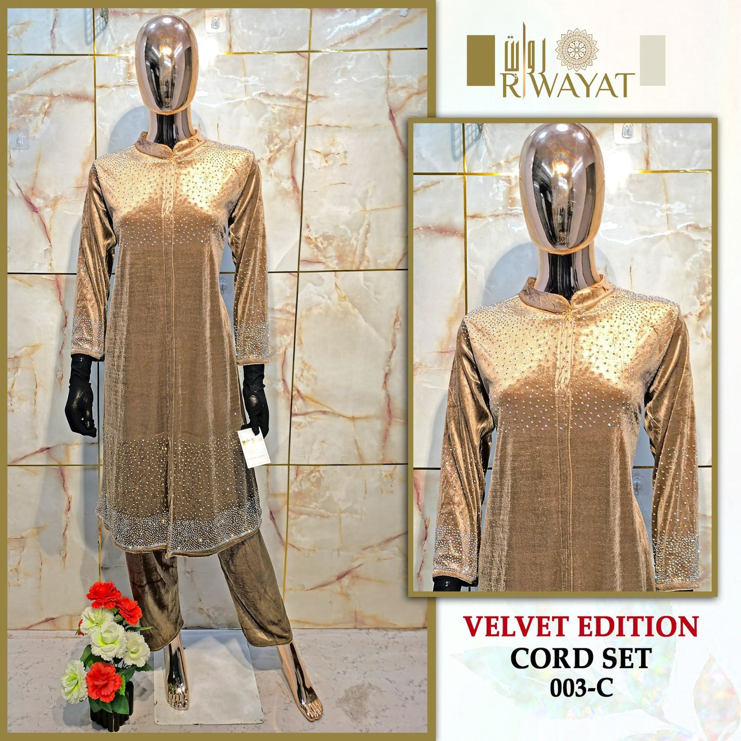 003-C Riwayat Velvet Co Ord Set