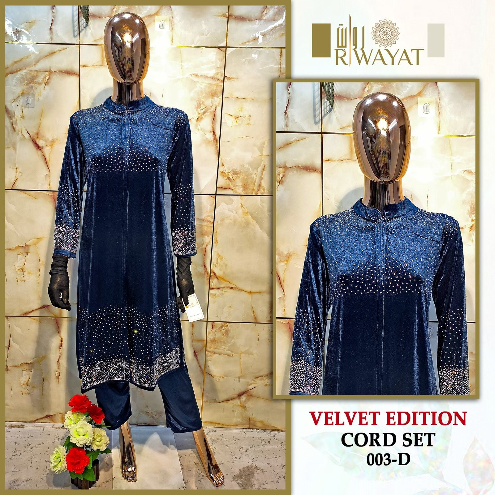 003-D Riwayat Velvet Co Ord Set